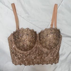 Gold rhinestones crop top